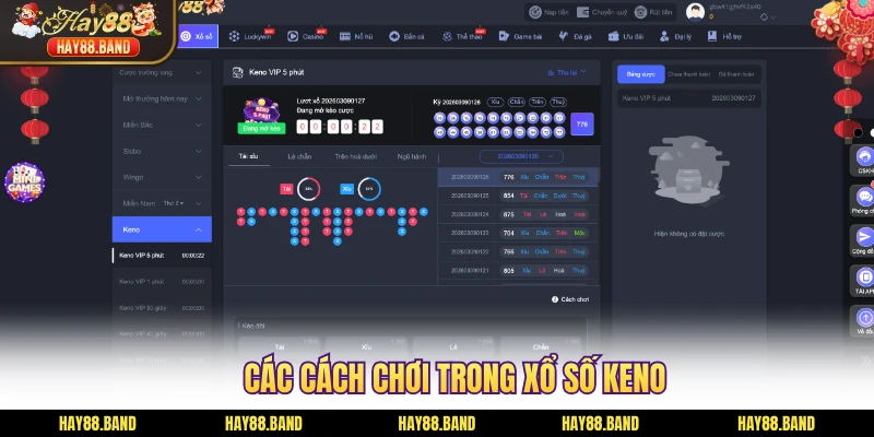 Các cách chơi trong xổ số Keno